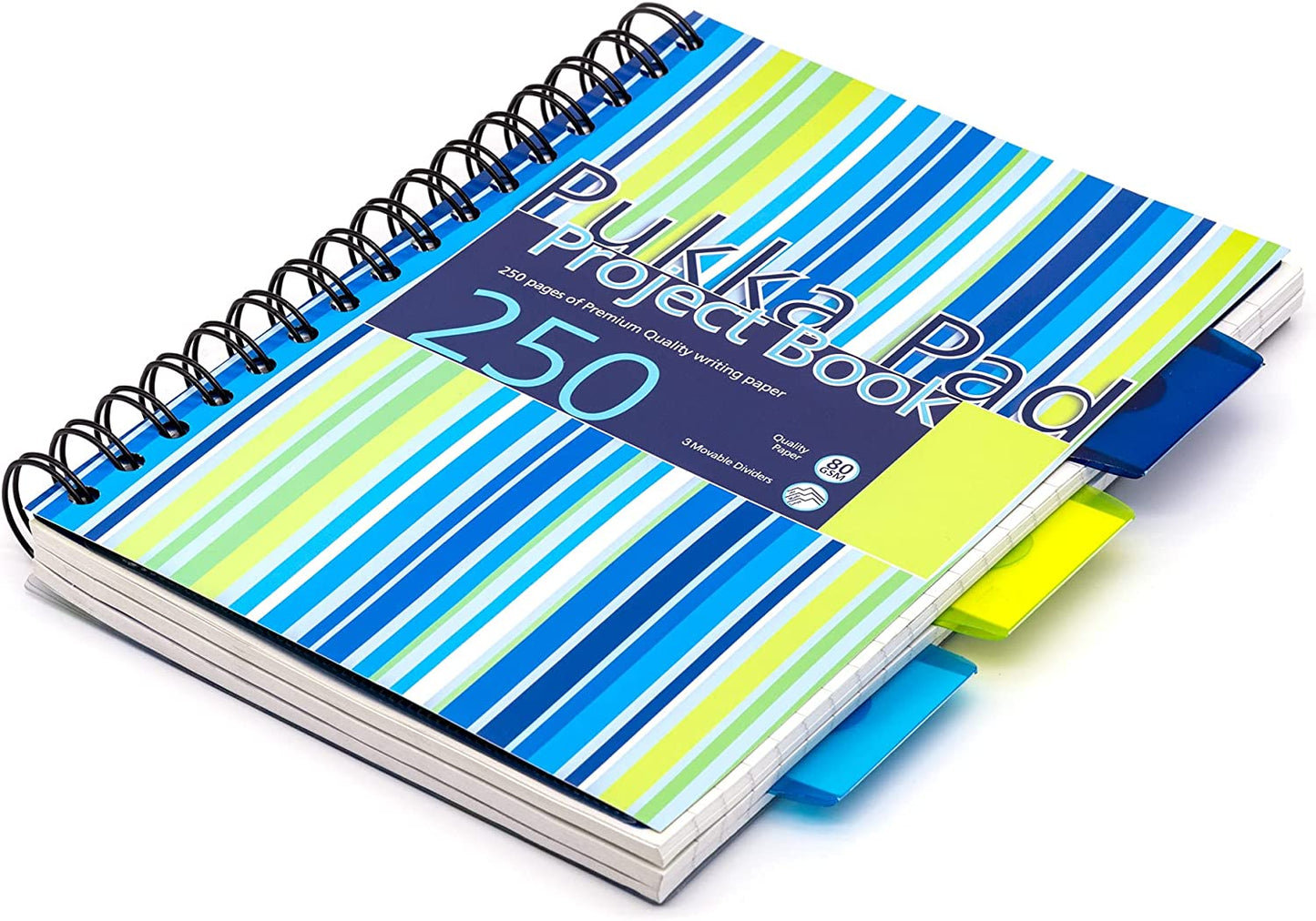 Pukka Pad Stripes Polypropylene Project Book 250 Pages A5 Blue/Pink (Pack of 3) PROBA5 - NWT FM SOLUTIONS