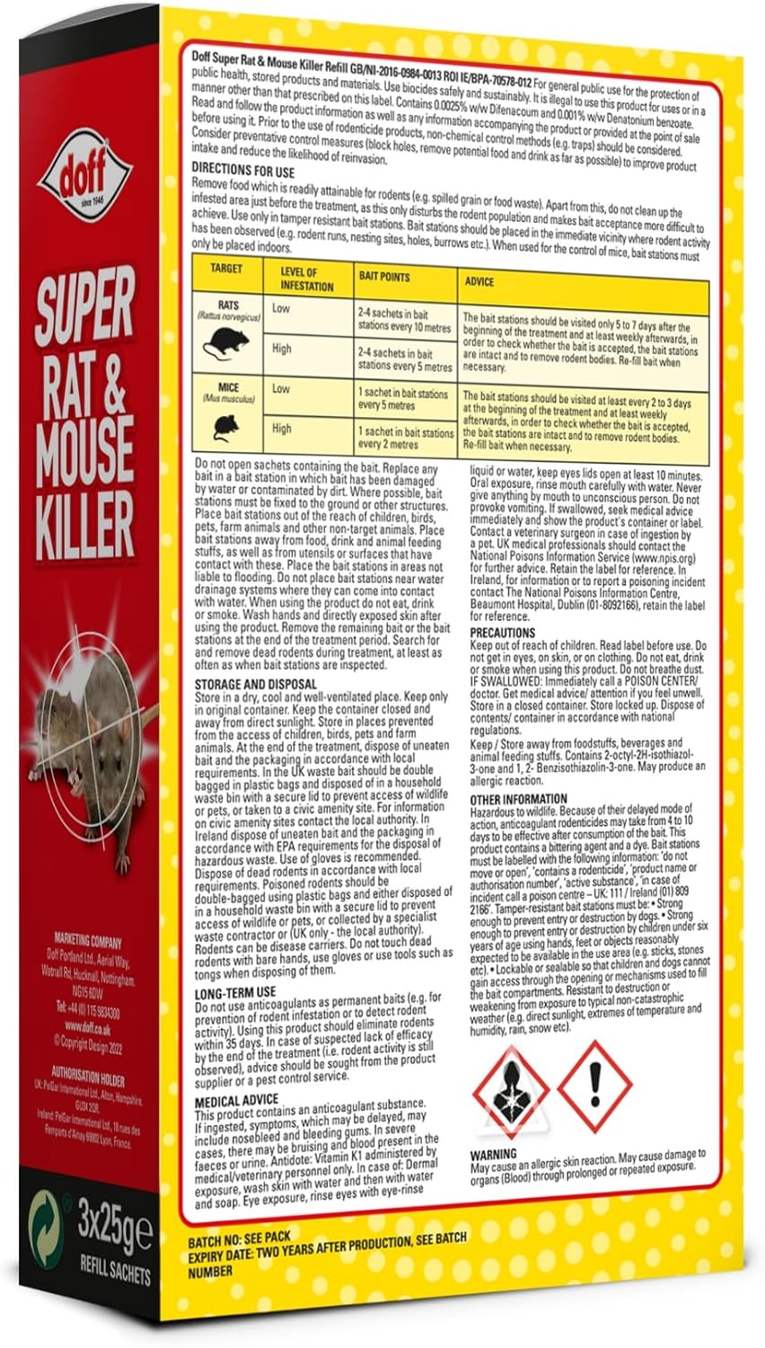 SUPER RAT & MOUSE KILLER 3X25G