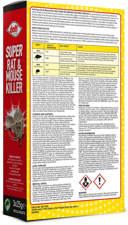 SUPER RAT & MOUSE KILLER 3X25G