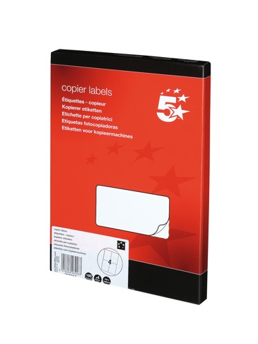 5 Star Multipurpose Labels Laser Copier Inkjet 105x148.5mm White (Pack of 400) 905017