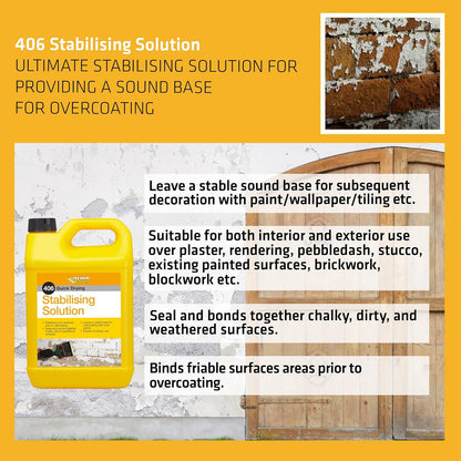 Everbuild 406 Quick Drying Stabilising Solution €“ Clear €“ 5 Litre , Pack Of 1