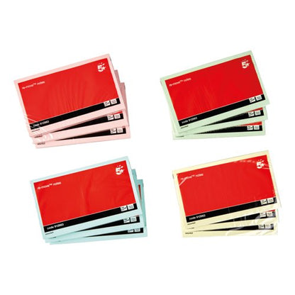 5 Star Re-Move Sticky Notes Repositionable 76x127mm Assorted Pastel (Pack of 12) 912963