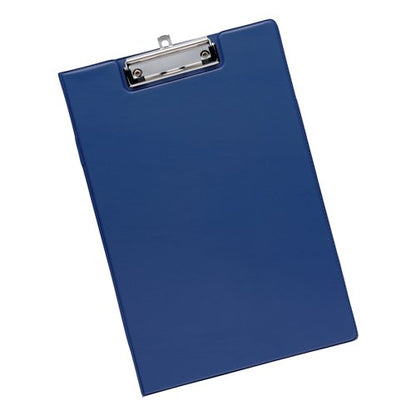 5 Star Fold-over Clipboard with Front Pocket Foolscap Blue 913675