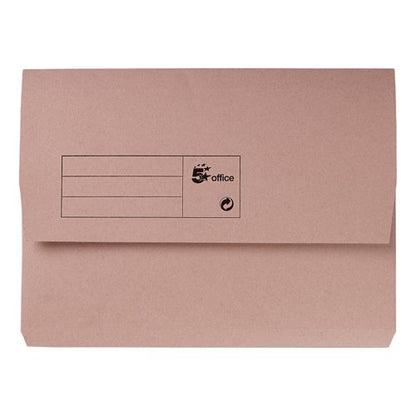 5 Star Recycled Half Flap Document Wallet A4 285gsm Capacity 32mm Buff (Pack of 50) 913845