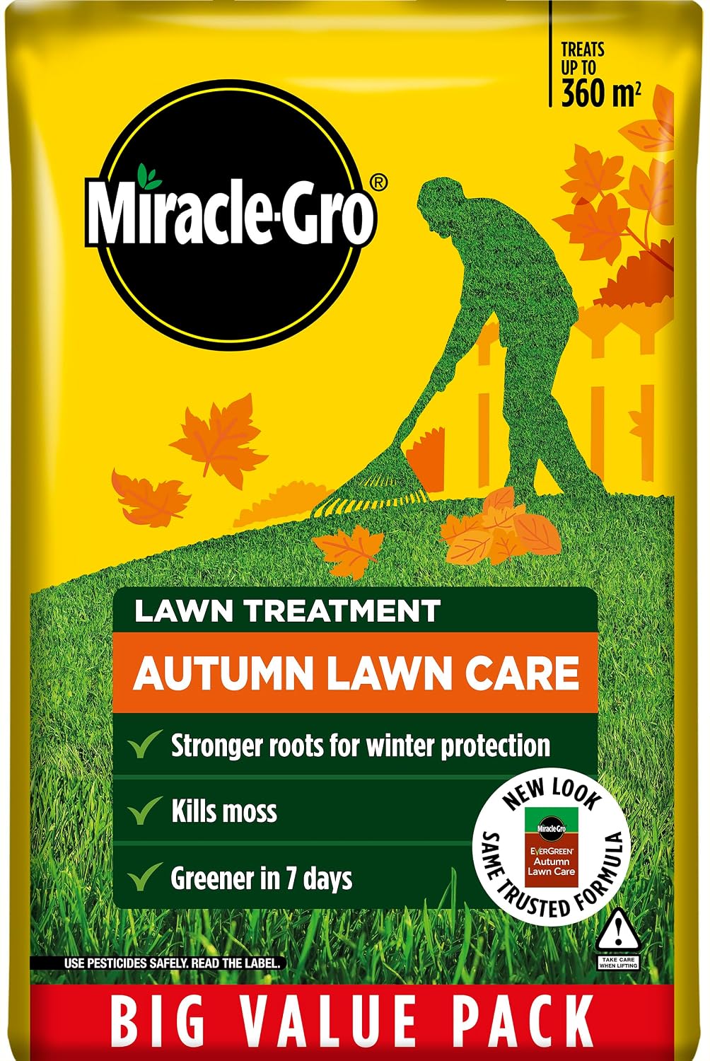 Miracle-Gro 121197 Autumn Lawn Care, Lawn Food & Moss Control, 360 M2, Natural