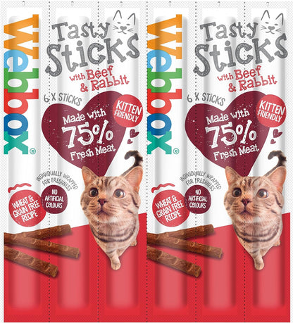 Webbox Cats Tasty Sticks Beef & Rabbit 6 Pack