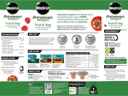 Miracle-Gro Performance Organics  Fruit & Vegetables Plant feed Granules 1kg