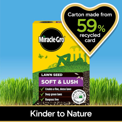 Miracle-Gro Soft & Lush Lawn Seed | Coverage 28m2 / 840g Box.