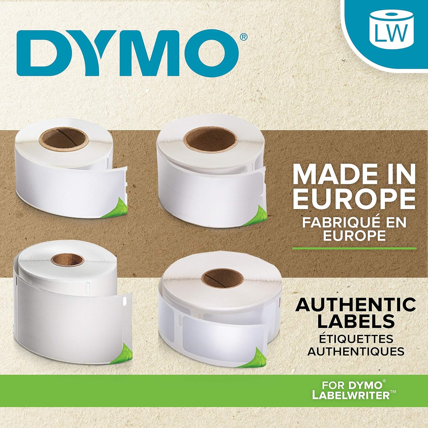 Dymo 99010 Standard Address Label Black On White Box of 2 Rolls {2 x 130 Labels}