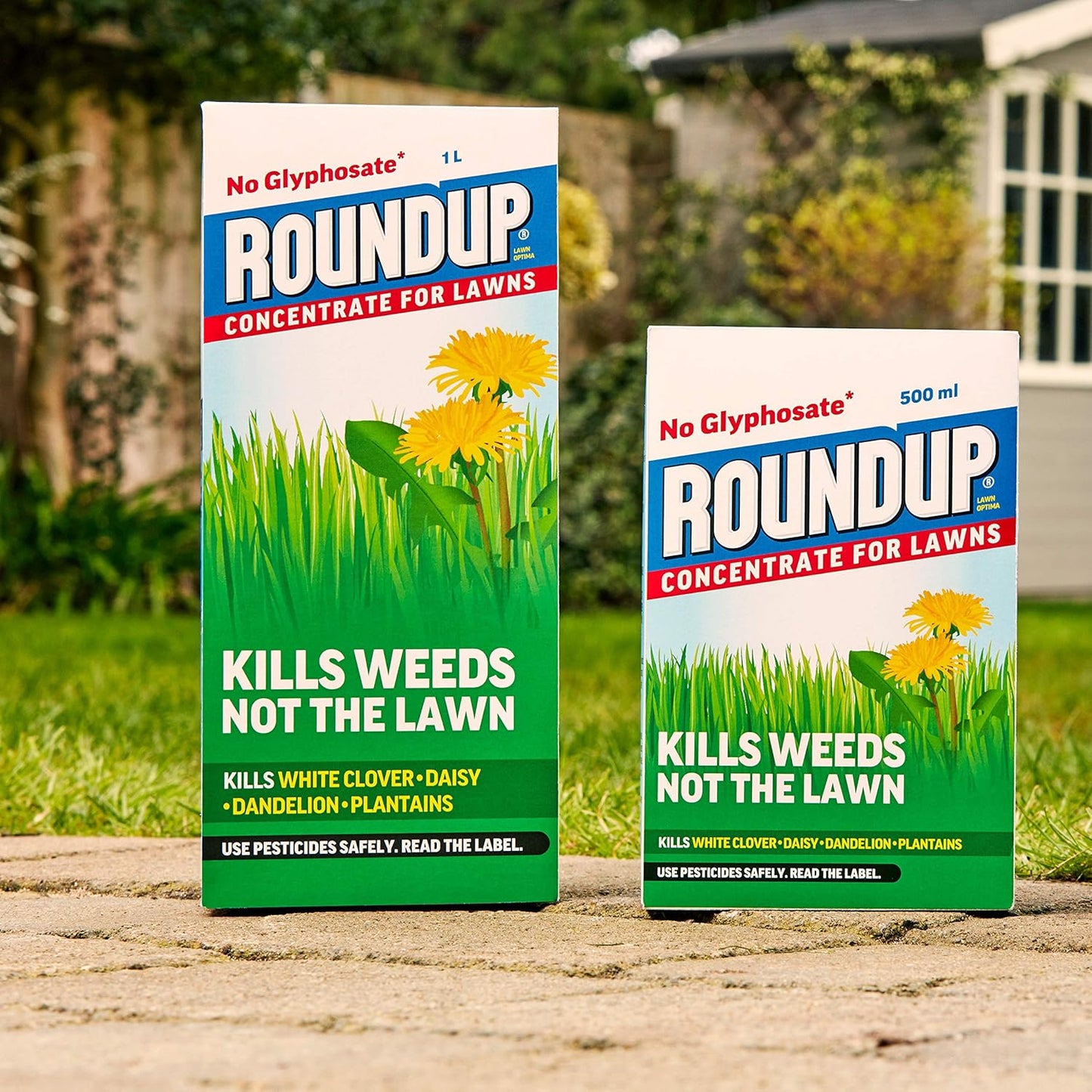 Roundup Powerful Lawn Weed Killer | Glyphosate-Free |Highly Concentrated | 1 Litre, Blue