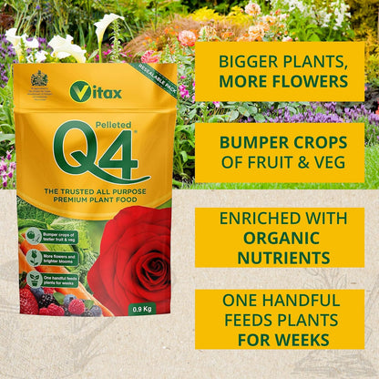 Vitax Q4 Pelleted All Purpose Plant Food 900g (pouch)