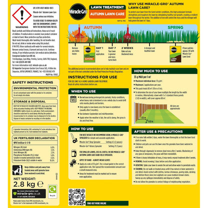 Miracle-Gro 121195 Autumn Lawn Care, Lawn Food & Moss Control, 80 M2, Natural
