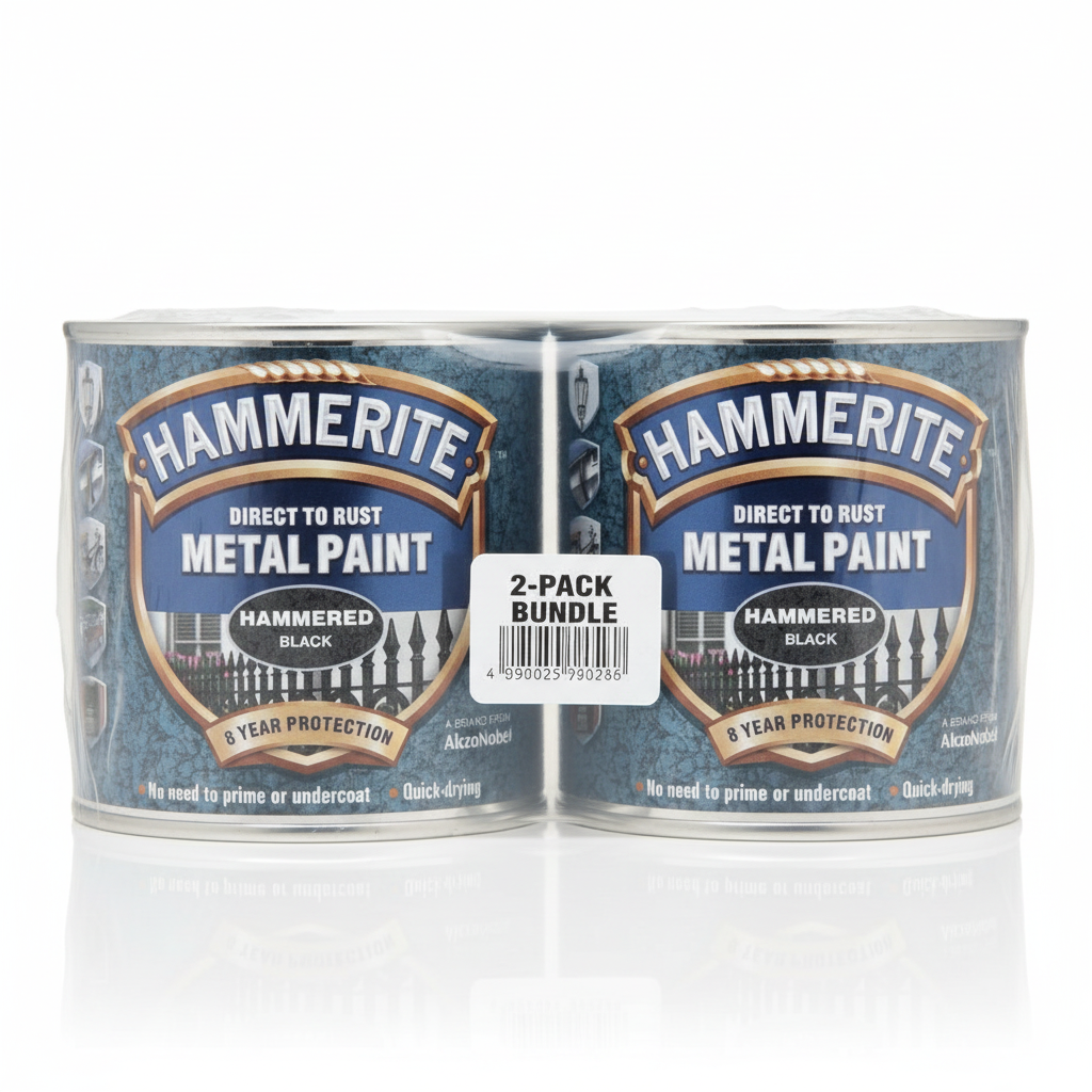 Hammerite Direct To Rust Metal Paint - Hammered Black Finish 250Ml