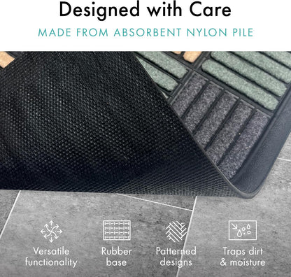 Scrape Sorb Premium Doormat | Parquet Multi | 45 x 60cm | Durable Nylon Pile