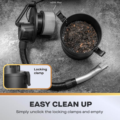 Daewoo 6L Ash Vacuum Cleaner, Suitable for Log Burners, BBQ's and Open Fires