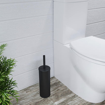 Croydex Toilet Holder with Brush Matt Black