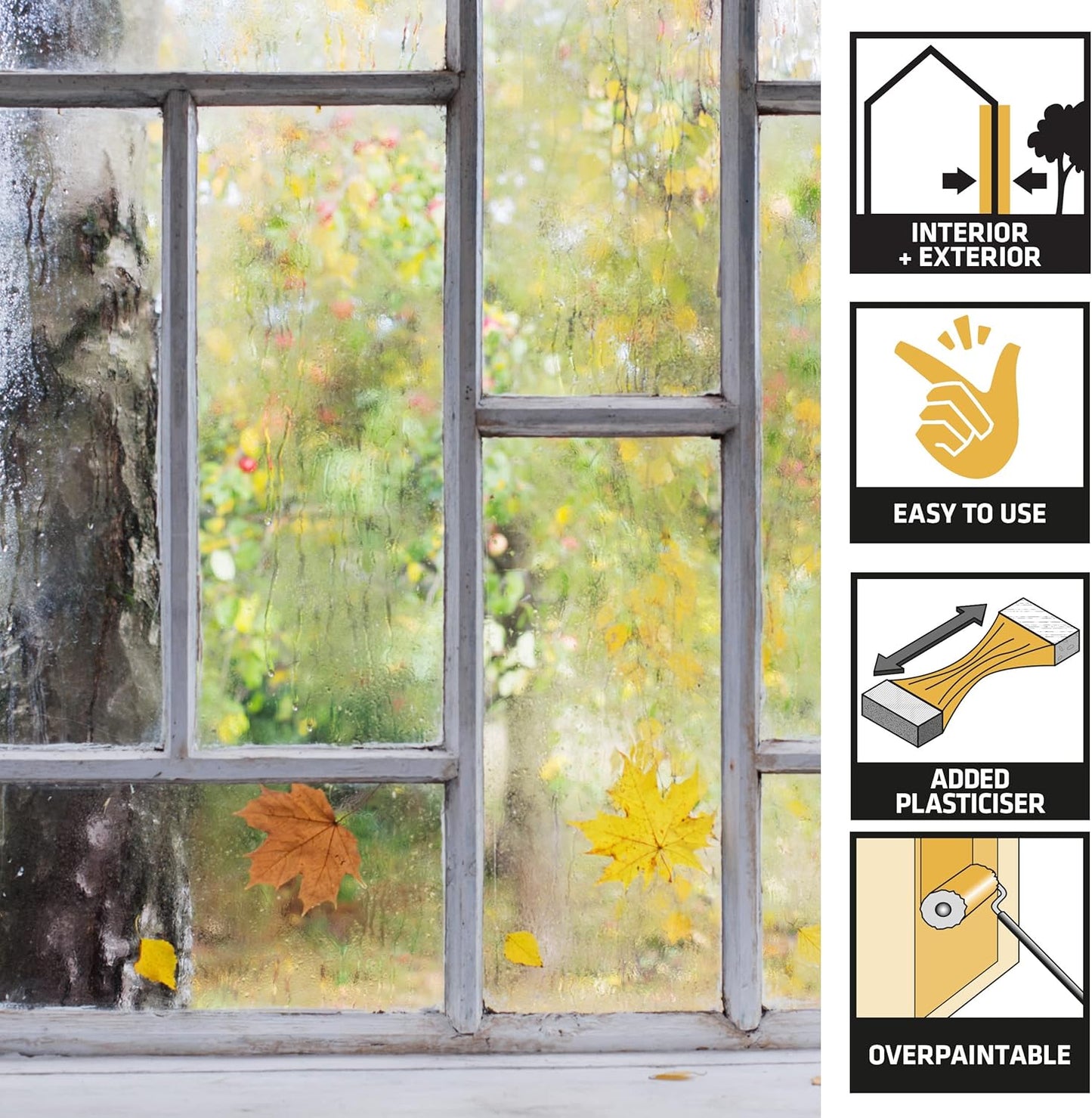 Everbuild 101 Multi-Purpose Linseed Oil Putty €“ Suitable For Single Pane Glass €“ Brown €“ 500 G