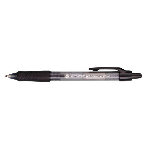 5 Star Retractable Gel Rollerball 0.7mm Tip 0.4mm Line Black (Pack of 12) 930392