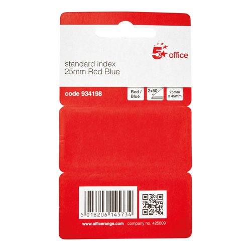 5 Star Index Flags 50 x2 25mm Red/Blue 934198