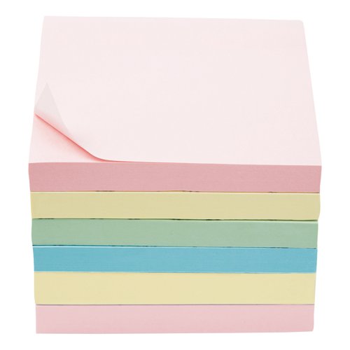 5 Star Extra Sticky Notes Repositionable 76x76mm Assorted Neon (Pack of 6) 940584