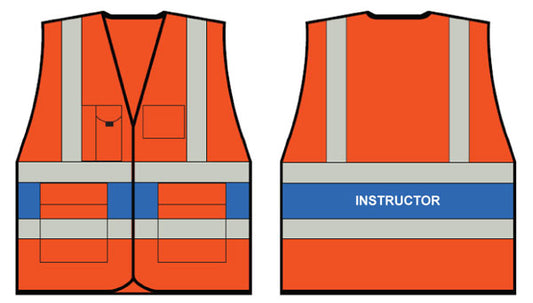 Orange Exec Vest Lge C/W Instructor Back Logo