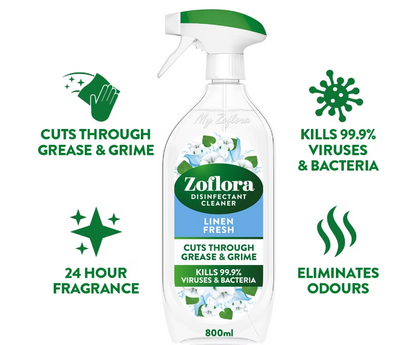 Zoflora Linen 800ml Multipurpose Disinfectant Cleaner