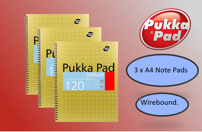 Pukka Pads A4 Vellum Wirebound Notebook 80gsm (Pack 3) - NWT FM SOLUTIONS