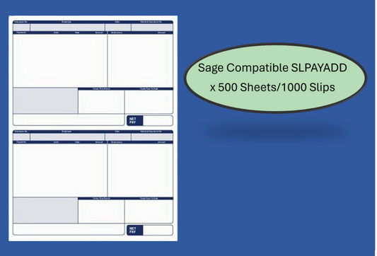 Sage (SLPAYADD) Compatible A4 Address Pay Advice Slips 500 Sheets/1000 Payslips