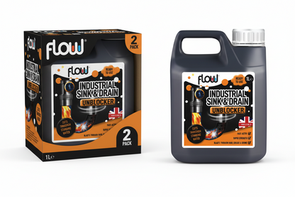 Flow Chemicals Industrial Strength Sink and Drain Unblocker | 1 Litre