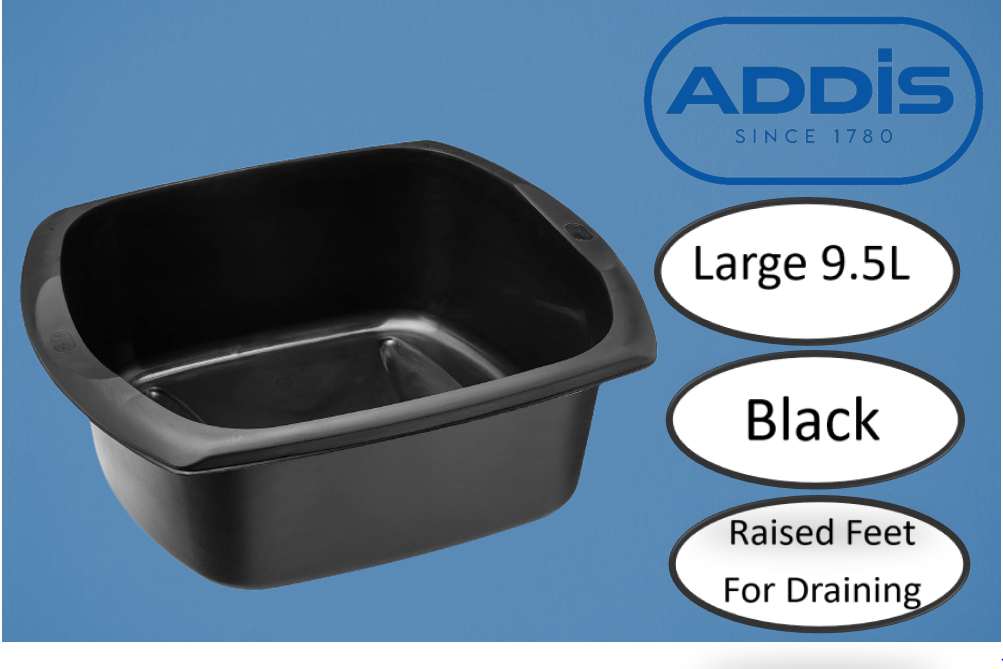 Addis Large Rectangular Washing Up Bowl 9.5 litre Black - NWT FM SOLUTIONS