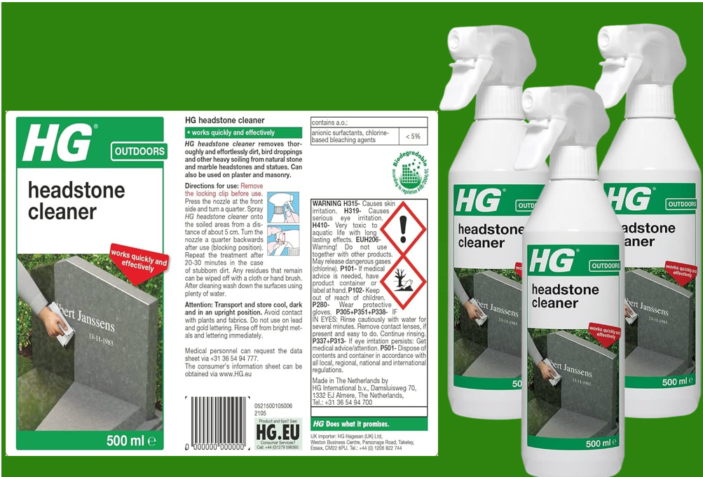 HG Natural Stone Headstone Cleaning Spray 500ml