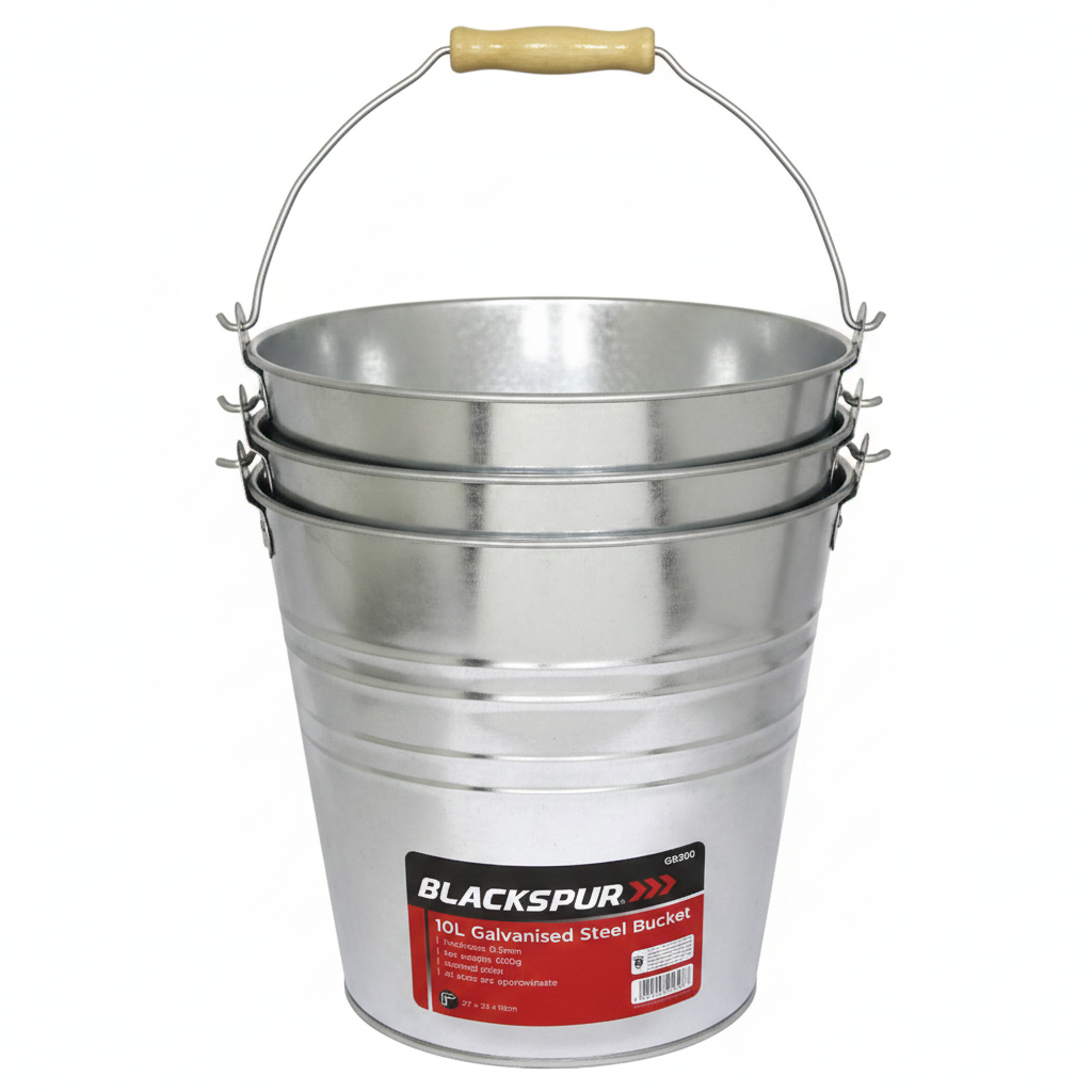 Fixtures Blackspur 10L Galvanised Steel Bucket