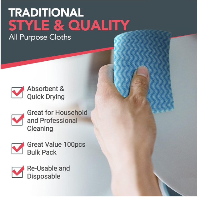 Janit-X Optima All Purpose, Non Woven Cloth Roll 350 Sheet {Blue}