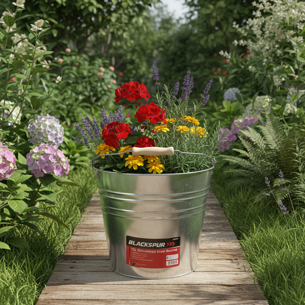 Fixtures Blackspur 12L Galvanised Steel Bucket