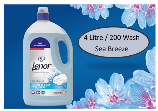 Lenor Linen Care Fabric Softener Sea Breeze 4 Litre CONCENTRATED 200 Wash