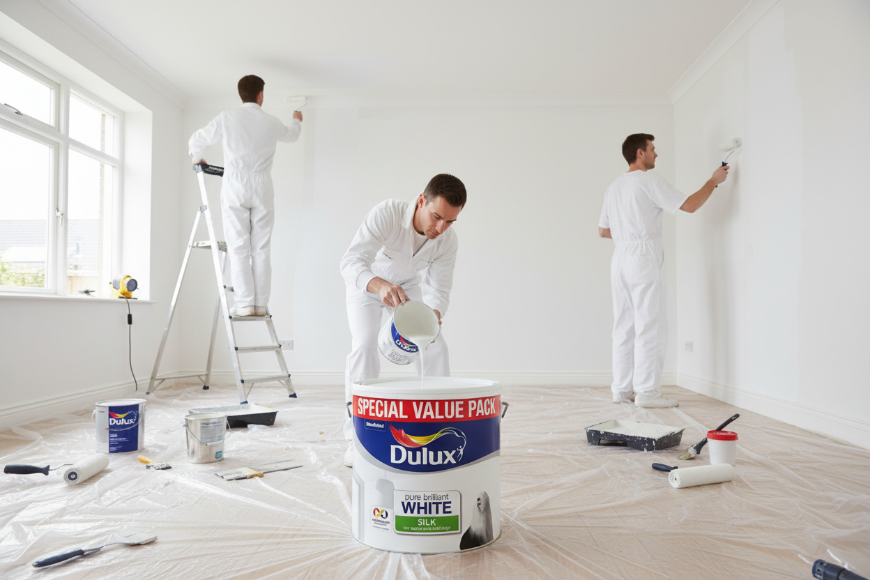 Dulux Silk Emulsion Paint 5L White | Walls & Ceilings | Wipable Finish