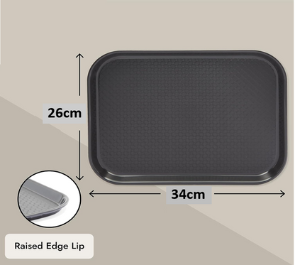 Fixtures Black Plastic Fast Food Serving Tray Black {34cm x 26cm}