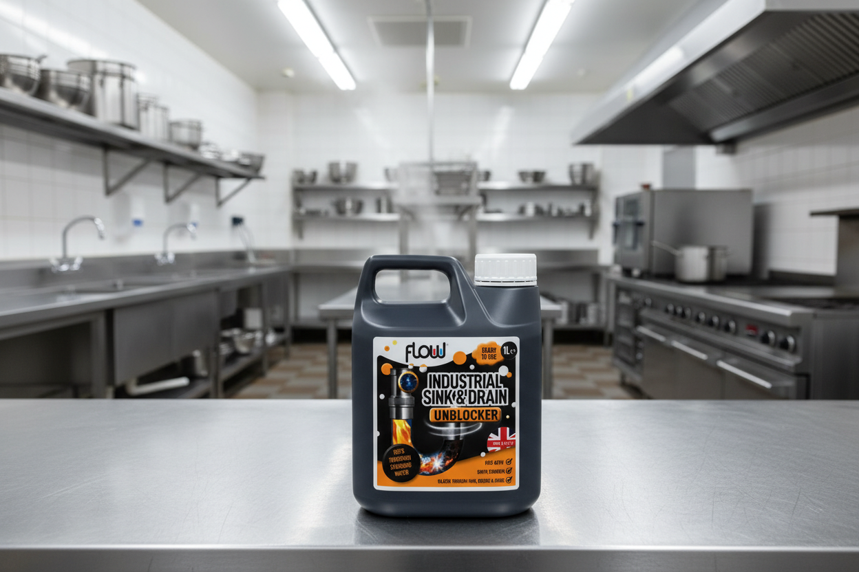 Flow Chemicals Industrial Strength Sink and Drain Unblocker | 1 Litre