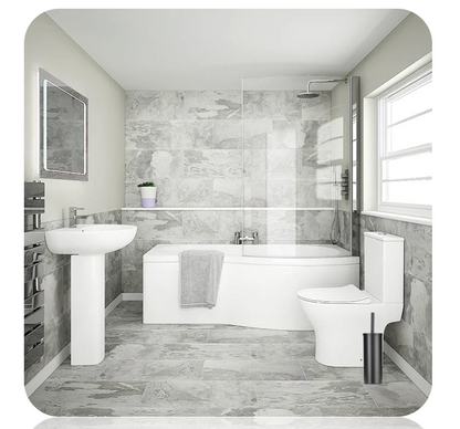 Croydex Toilet Holder with Brush Matt Black