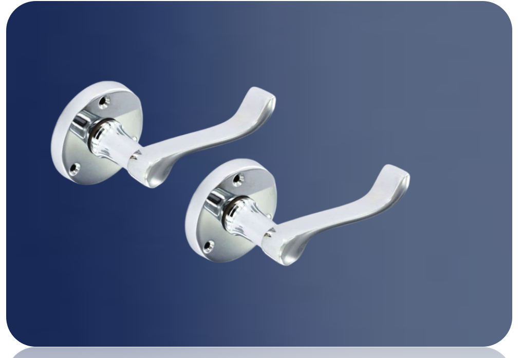Securit Chrome Round Latch Handles (Pair) – 60mm