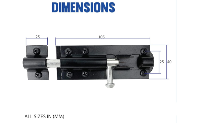 Fixtures Tower Bolt 100mm/4" Sheds, Outbuildings Gates