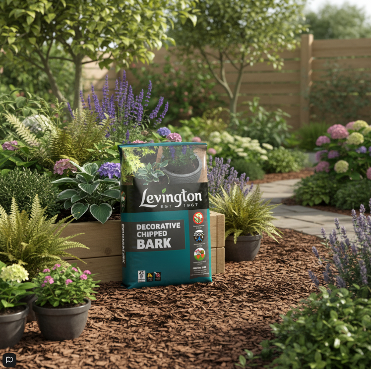 Levington Decorative Chipped Bark Bark Chippings Plant Potting Garden Border Bark 40L Bag