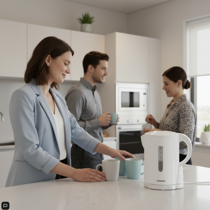 Daewoo 1.7 Litre White Kettle | Cordless | Auto On Off