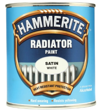 Hammerite Radiator Paint Satin White 500ml tin&nbsp;