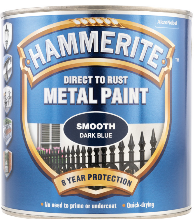 Hammerite 5084845 Sfdb25L 2.5L Direct To Rust Smooth Finish - Dark Blue