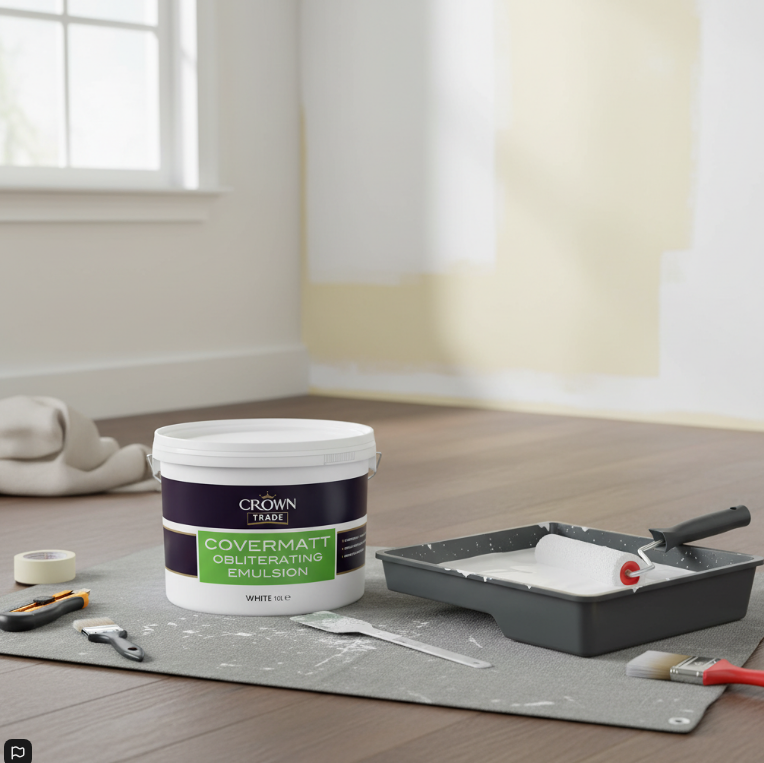 Crown Trade Covermatt Obliterating Emulsion 10 Litre WHITE