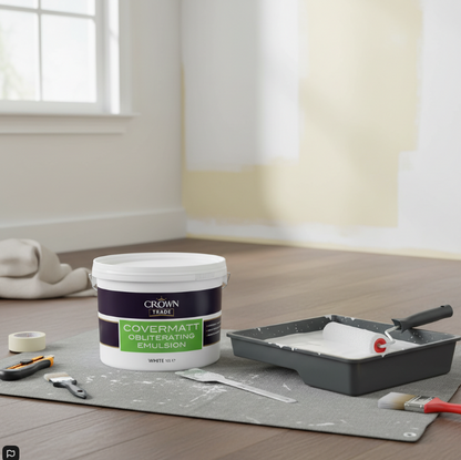 Crown Trade Covermatt Obliterating Emulsion 10 Litre WHITE