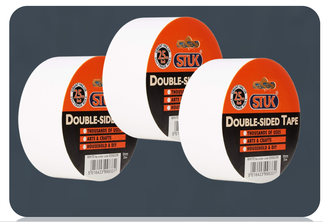Stuk Double-Sided Tape White 50mm x 25m