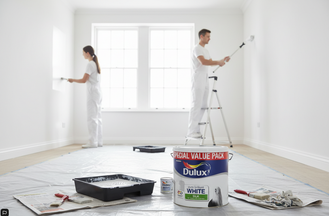 Dulux Silk Emulsion Paint 5L White | Walls & Ceilings | Wipable Finish