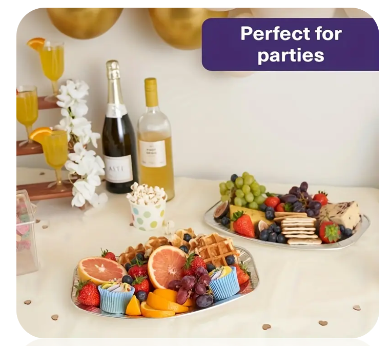 Kingfisher Aluminium Disposable Catering Serving Party Foil Platters 14" 20 Pack